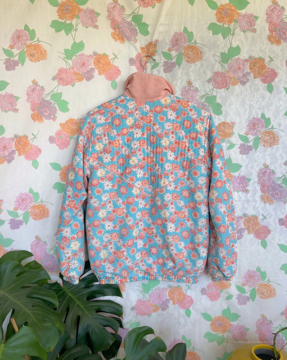 90s Floral Windbreaker