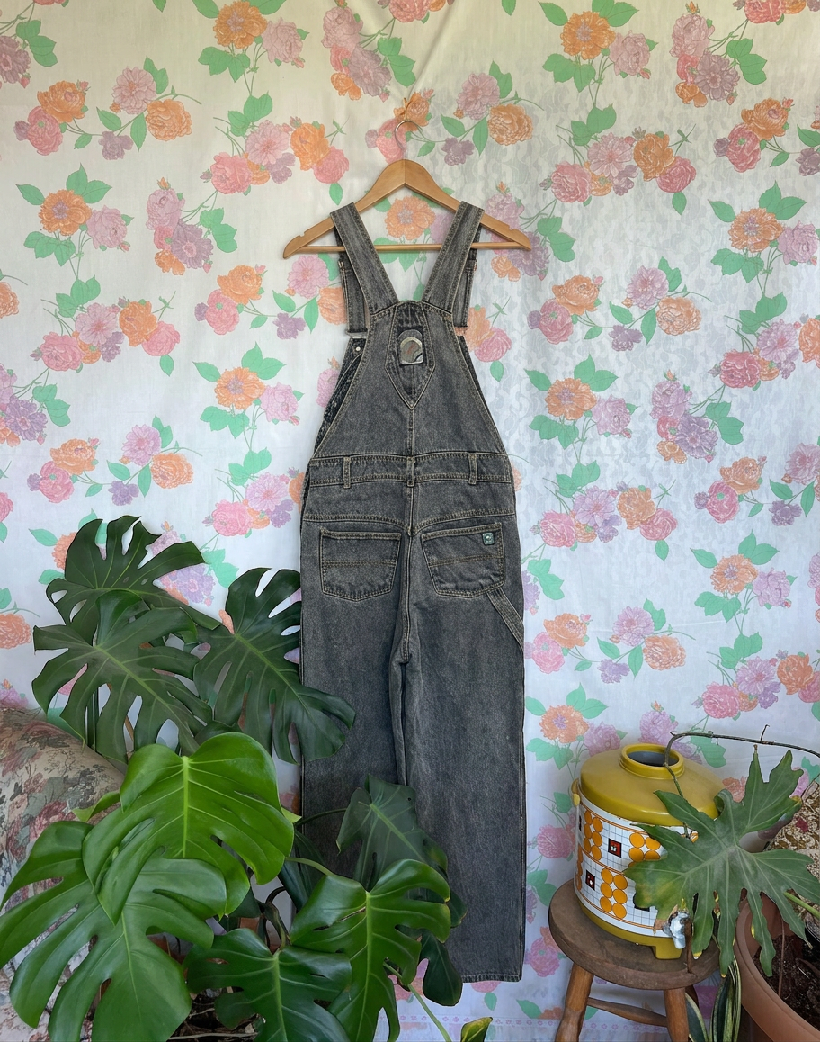 90's Grey Vintage Denim Overalls