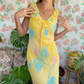 90's Yellow Floral Dress