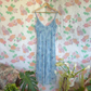 90's Light Blue Floral Slip Dress