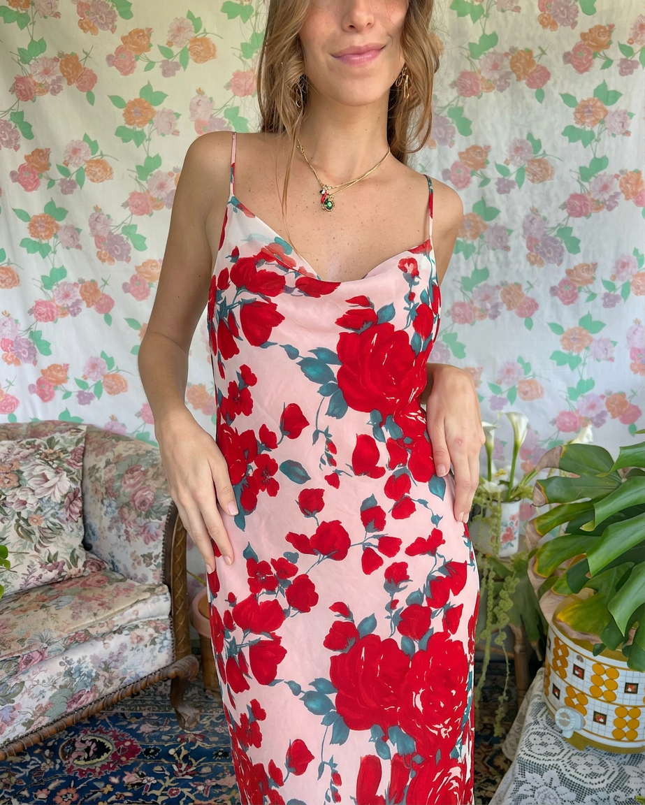 90's Roses Slip Dress
