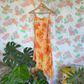 90's Orange Floral Slip Dress