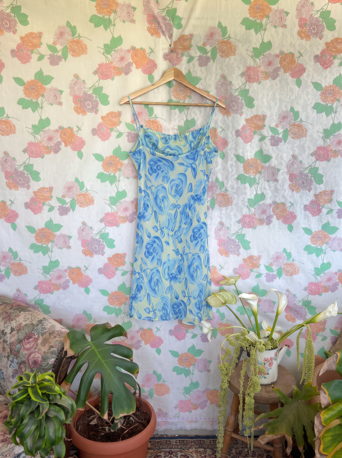 90's Blue Floral Dress