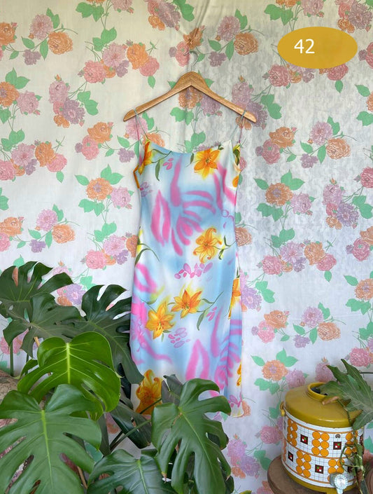 90's Fun Flower Slip Dress