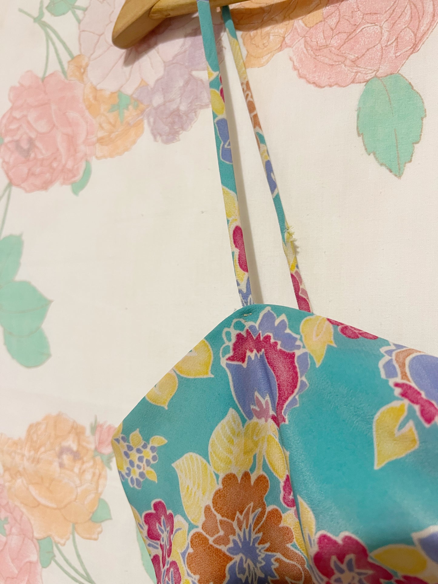 90's Turquoise Floral Slip Dress