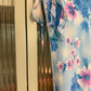 90's Blue Floral Asymmetric Dress