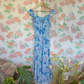 90's Blue Floral Asymmetric Dress