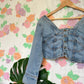 90's Long Sleeve Cropped Denim Shirt