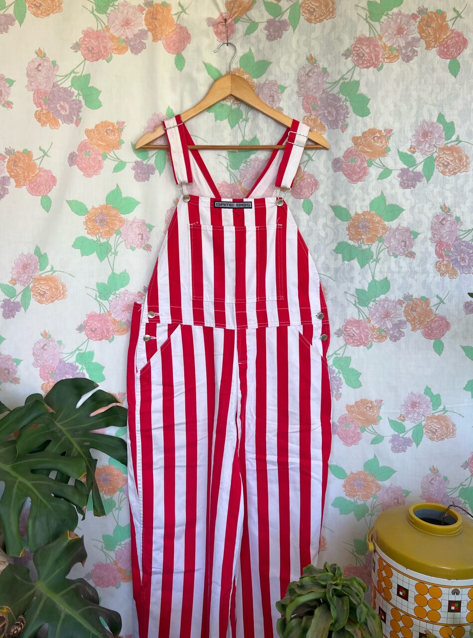 90's Iconic Red Stripes Overall