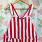 90's Iconic Red Stripes Overall