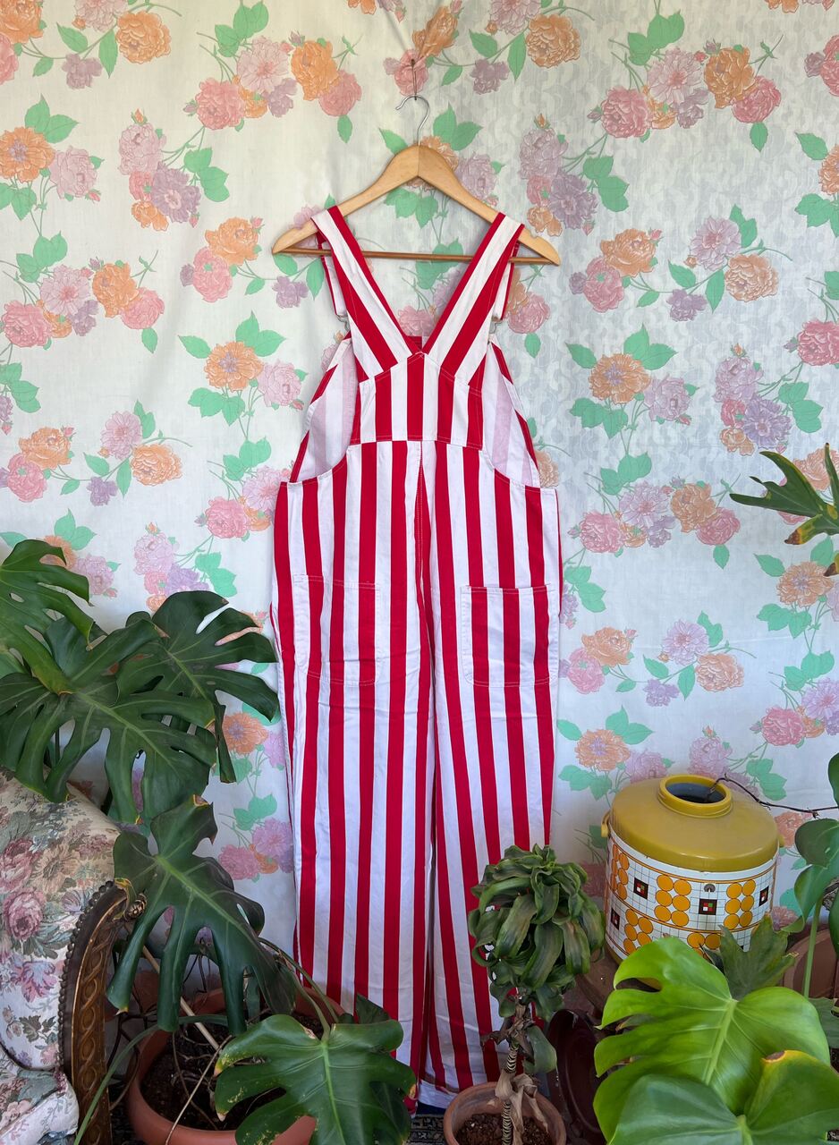 90's Iconic Red Stripes Overall