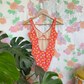 90's Red Floral Swimsuit