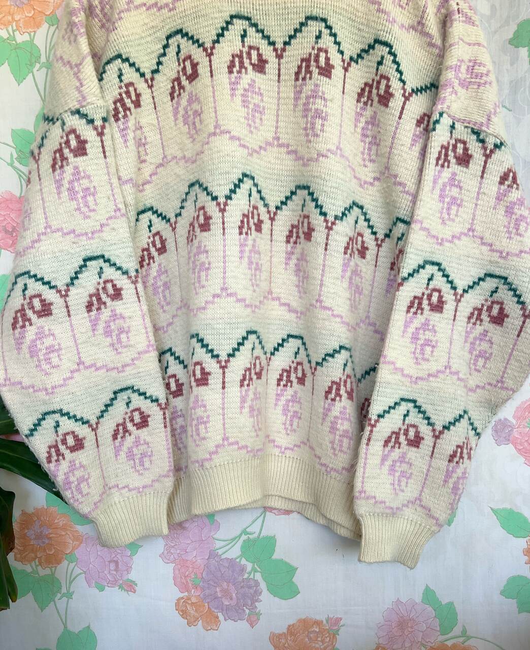 90's Flower Tricot Sweater