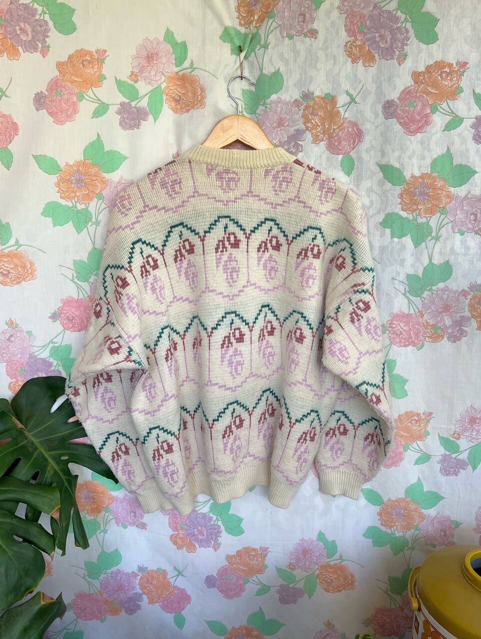 90's Flower Tricot Sweater