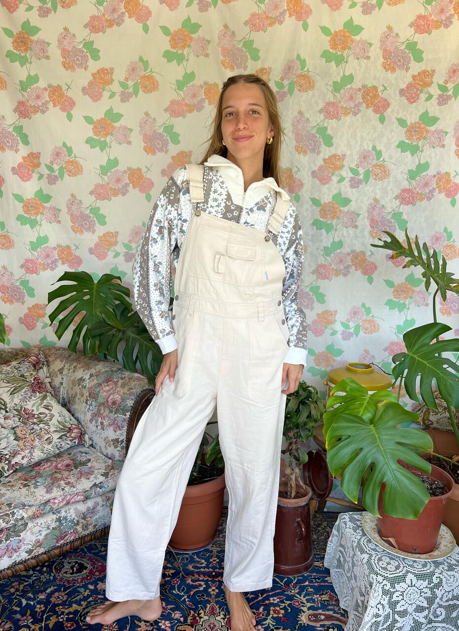 90's Cream Cotton Overall