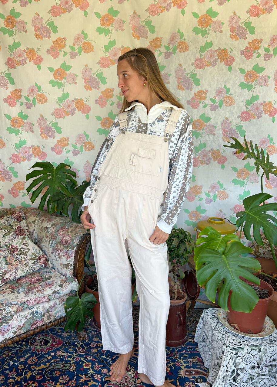 90's Cream Cotton Overall