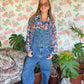 90's Blue Floral Transparent Shirt