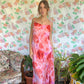 90's Pink Roses Slip Dress