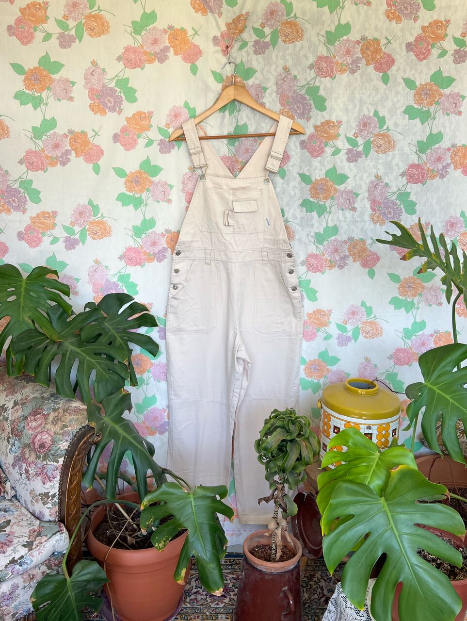 90's Cream Cotton Overall