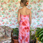 90's Pink Roses Slip Dress
