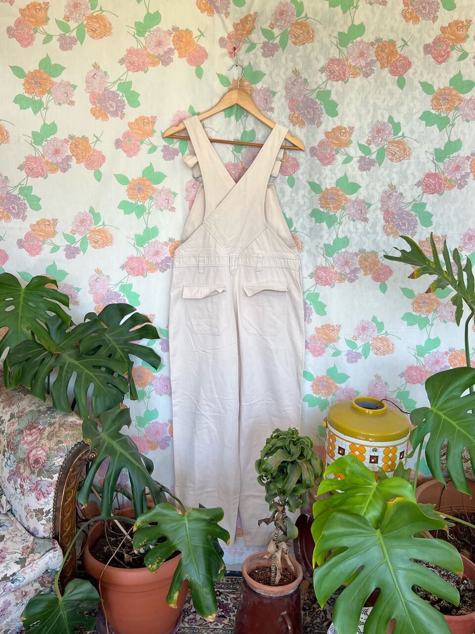 90's Cream Cotton Overall