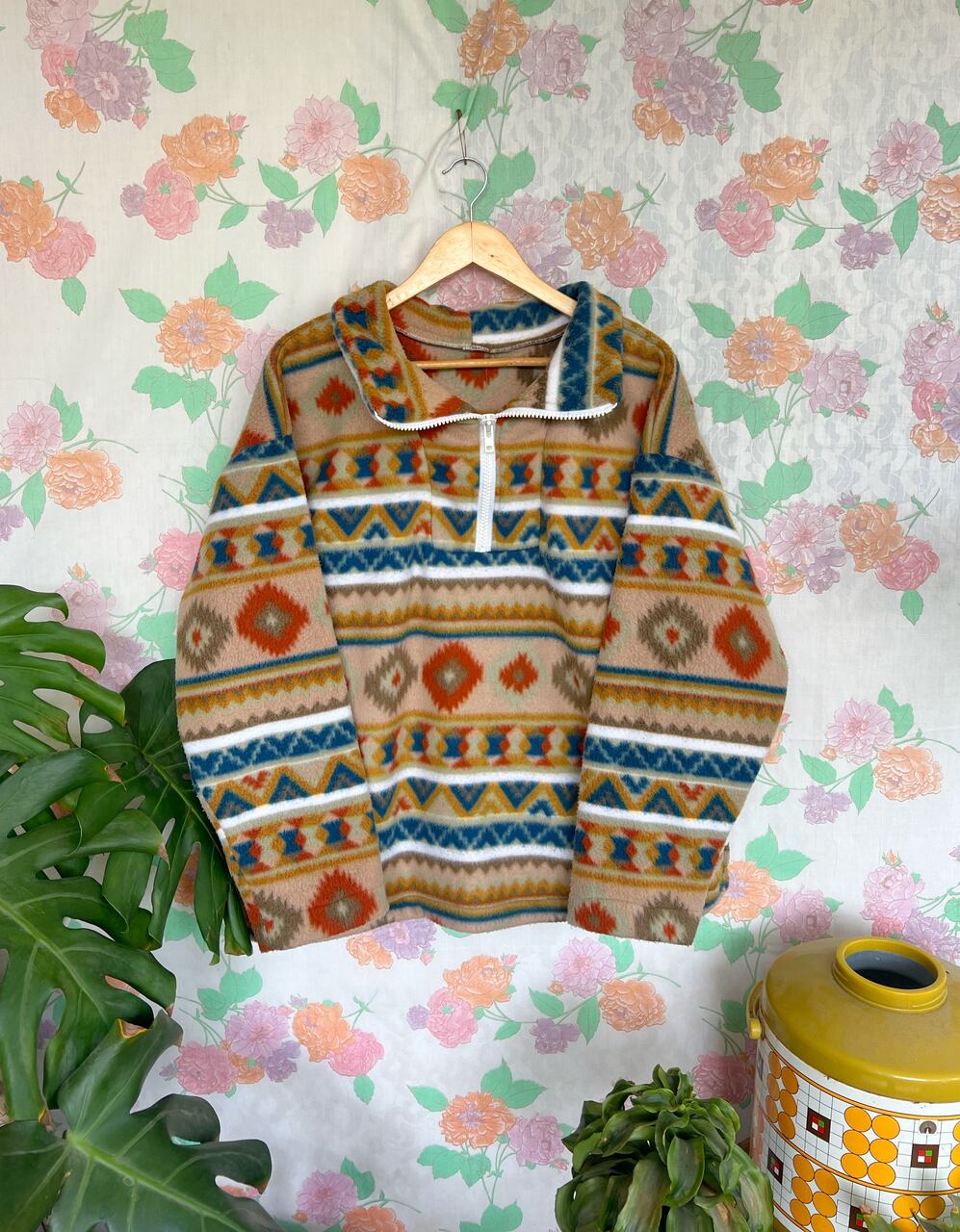 90's Ethnic Printed Fleece