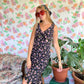 00's Black Flower Dress