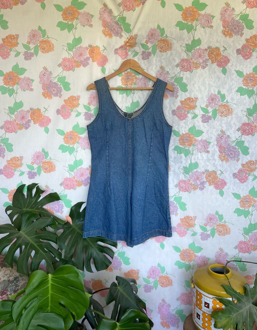 90's Unique Dark Denim Jumpsuit