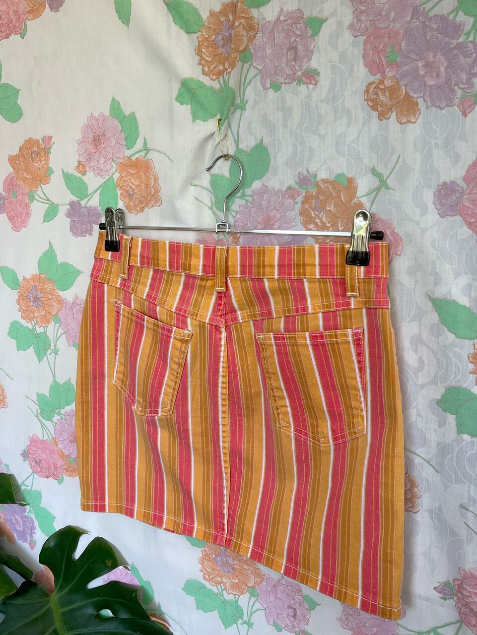 90s Striped Short Skirt