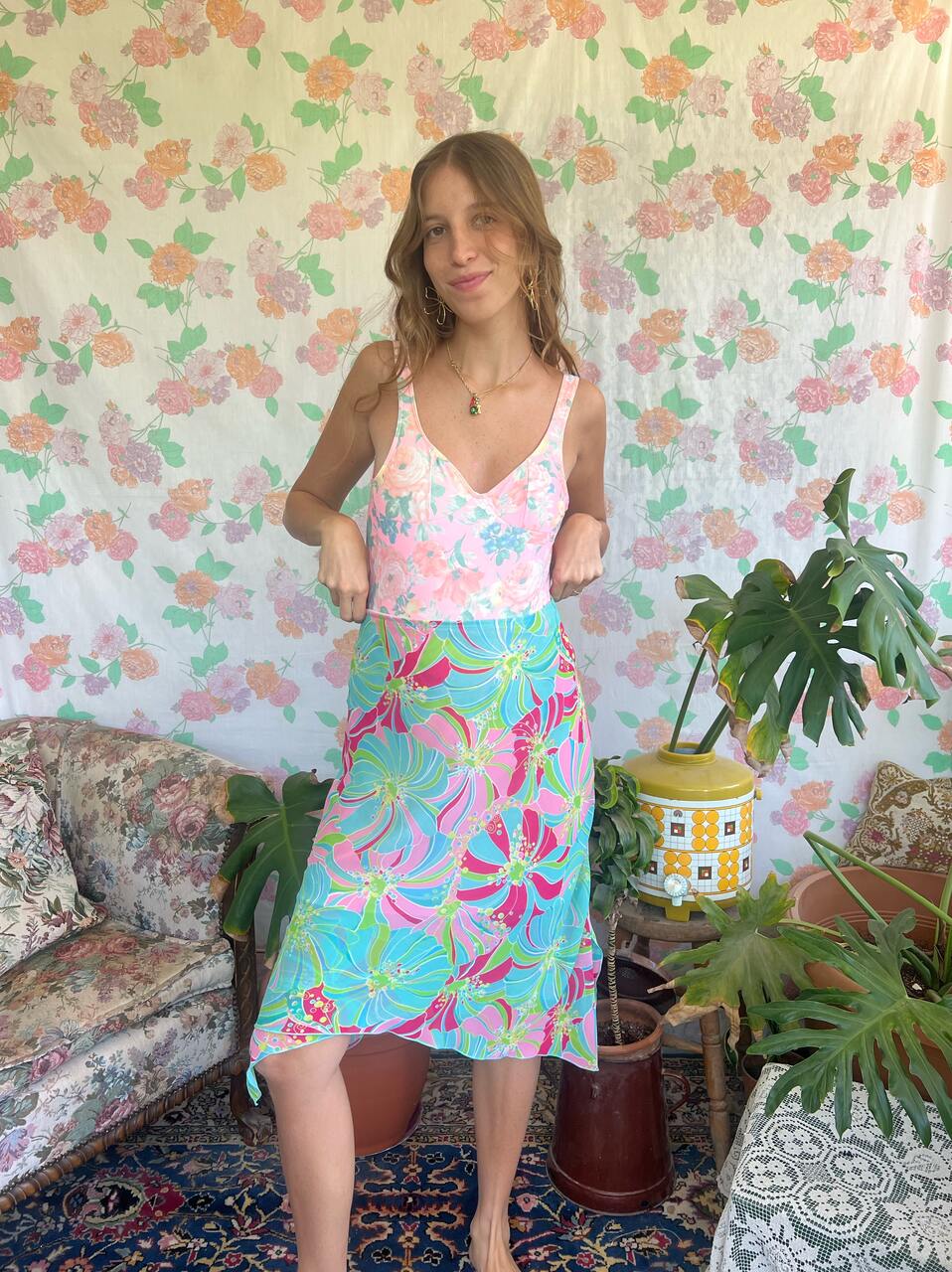 Y2K Pastel Floral Skirt