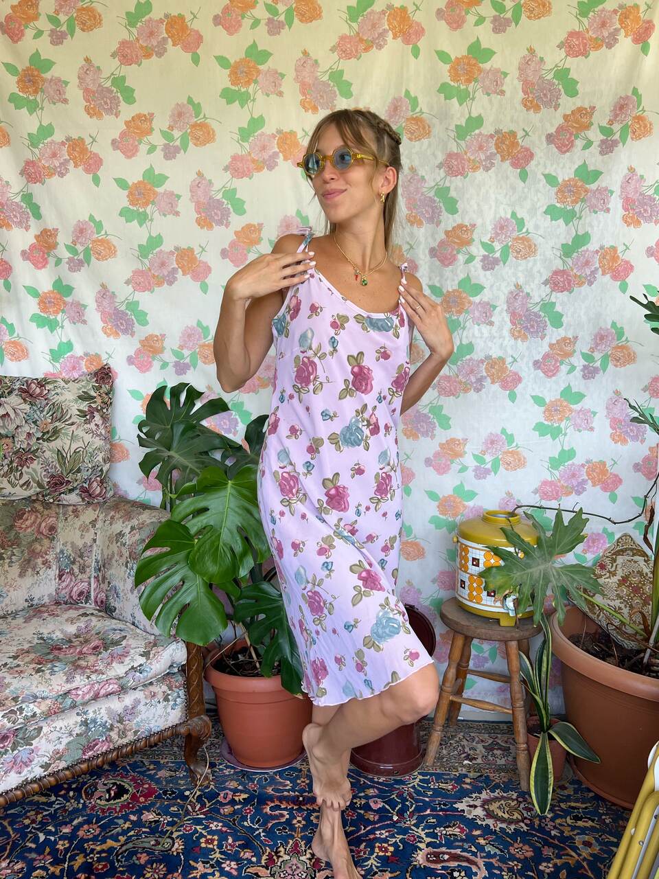 00's Flower Slip Dress