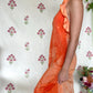 90's Ruffle Orange Dress