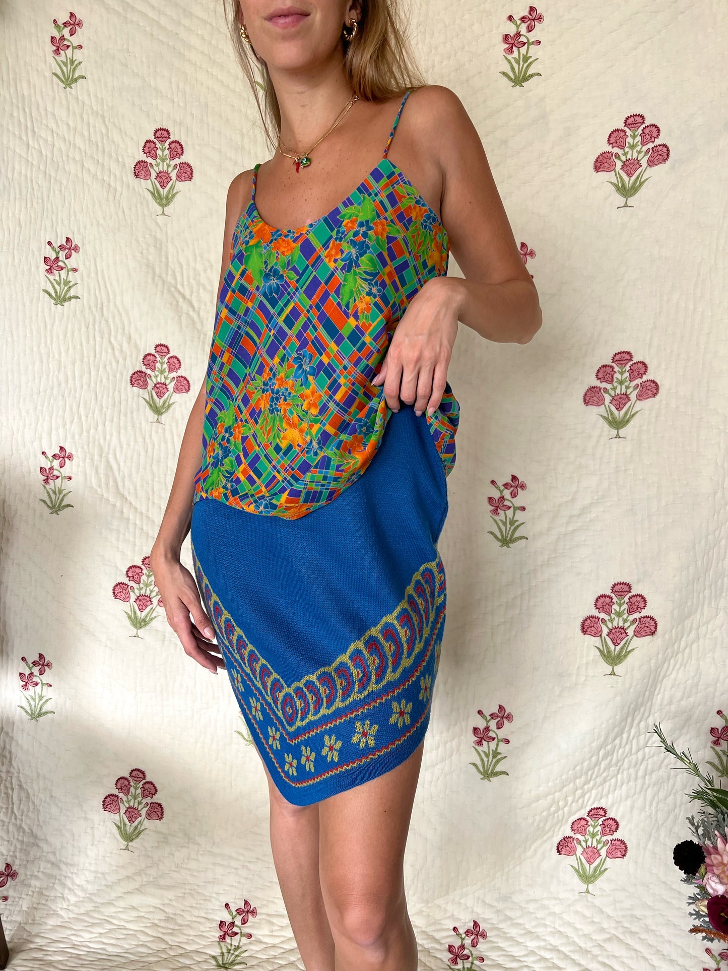 2000's Blue Knit Skirt