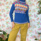 90's Printed Turtle Neck Sweater