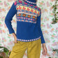 90's Printed Turtle Neck Sweater