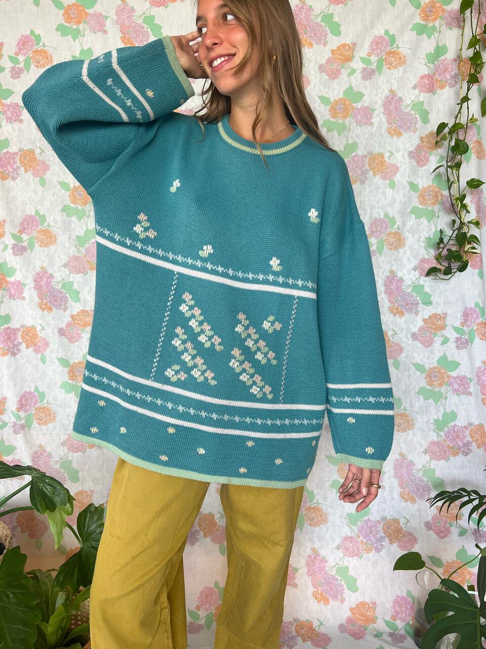 90's Unique Detailed Sweater