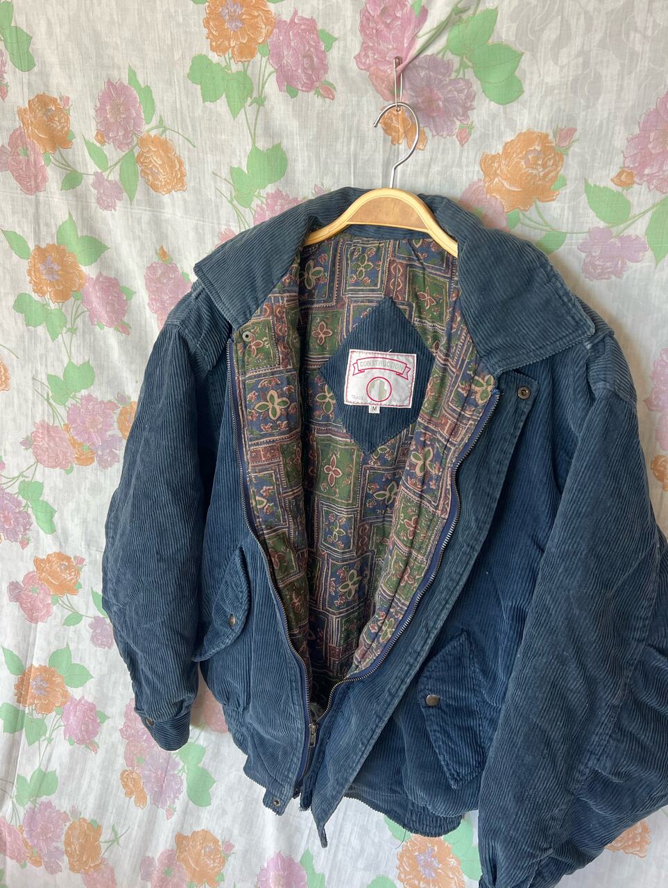 90's Dark Blue Corduroy Bomber