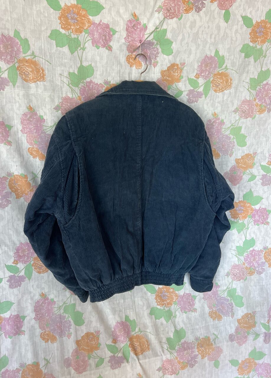 90's Dark Blue Corduroy Bomber