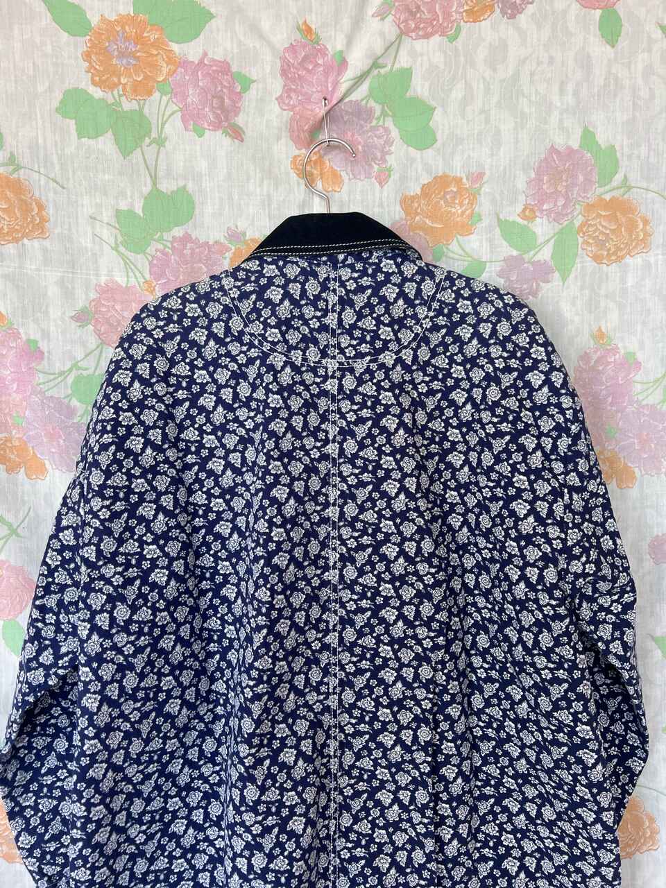 80's Hysterical Flowery Denim Parka