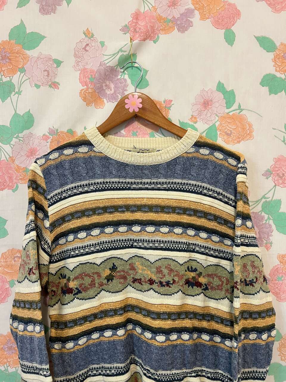 90's Dreamy Floral Sweater