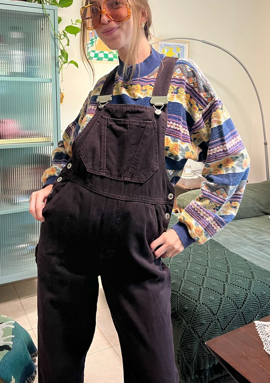 90's Brown Denim Overalls