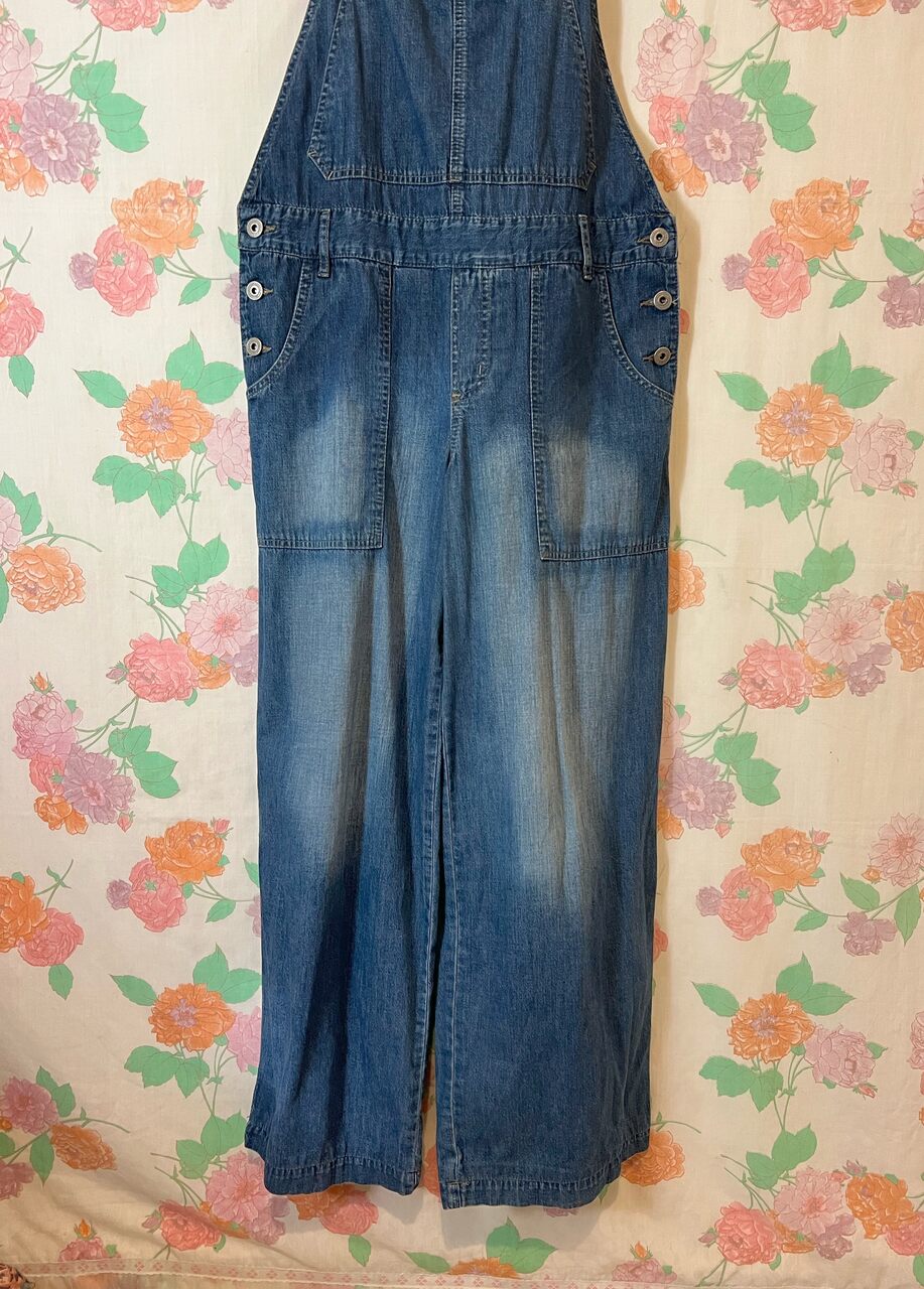 90's Classic Wide Denim Overalls