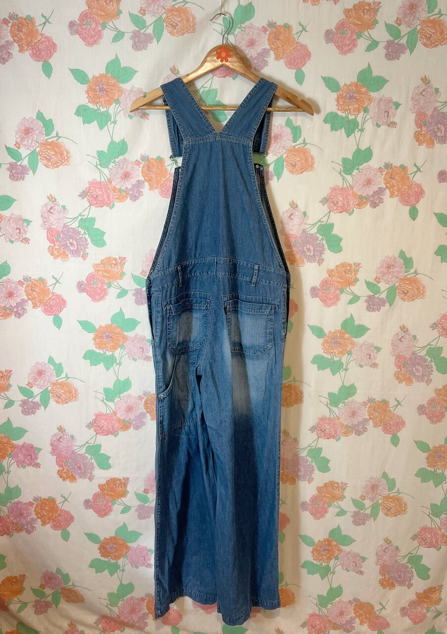 90's Classic Wide Denim Overalls