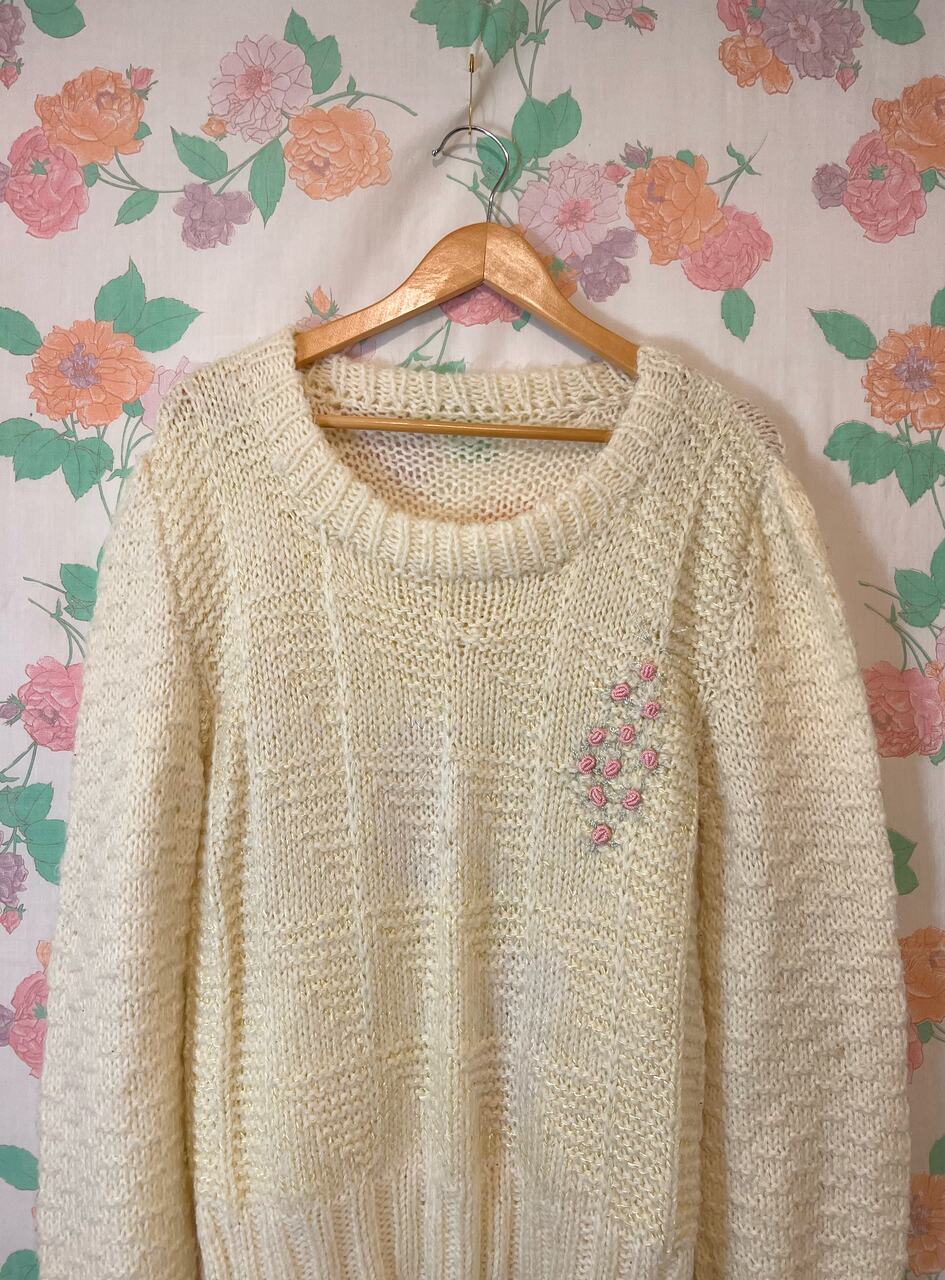 Vintage Hand-Knitted Wool Sweater