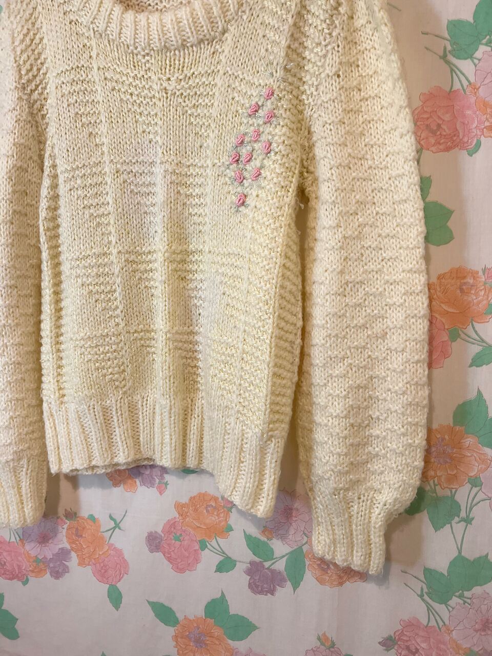 Vintage Hand-Knitted Wool Sweater