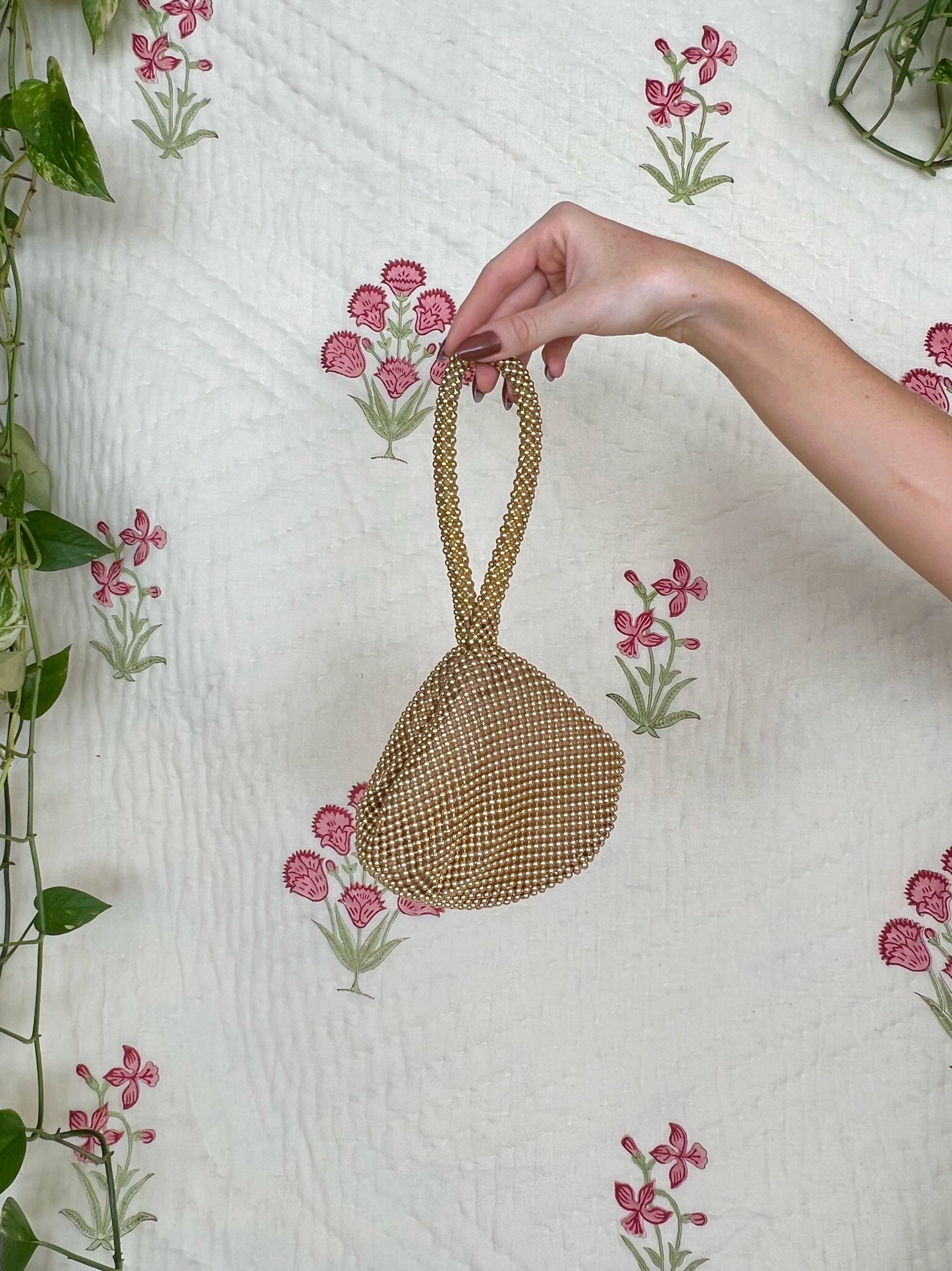 Vintage 80s Gold Mesh Mini Bag