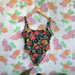 Black Flowery Swimsuit