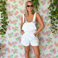 90's White Short Jumpsuit