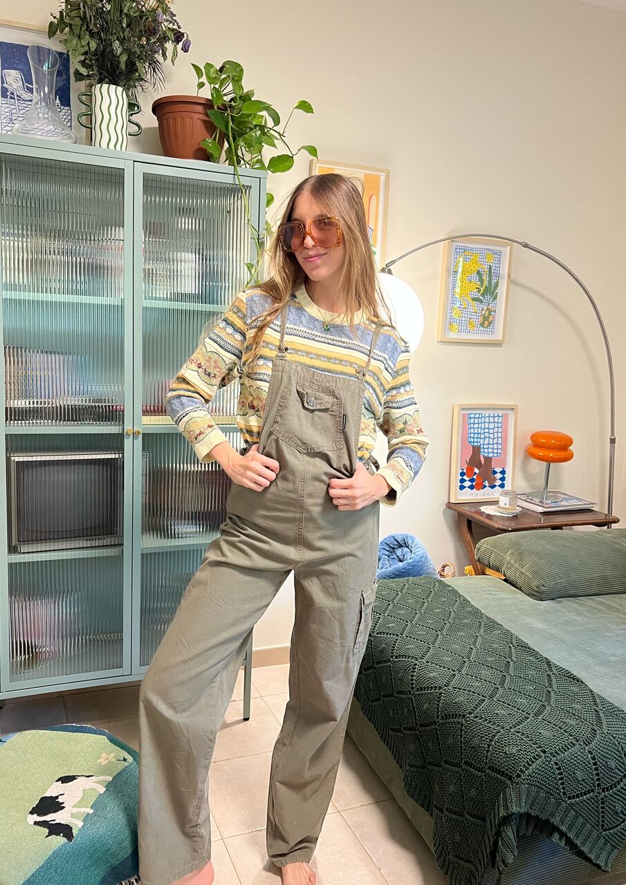 90's Khaki Cargo Overalls