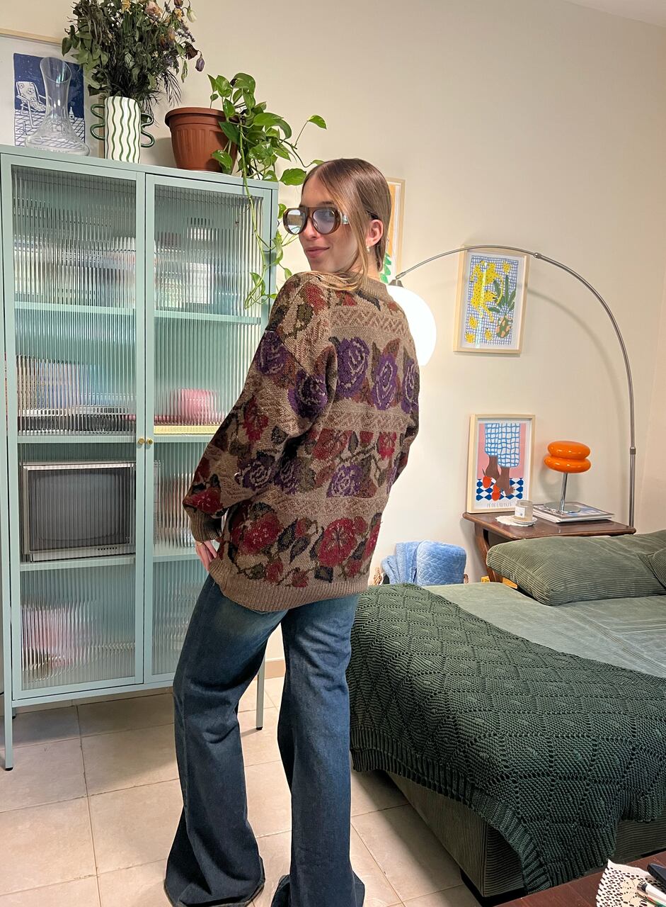 90's Wool Roses Sweater